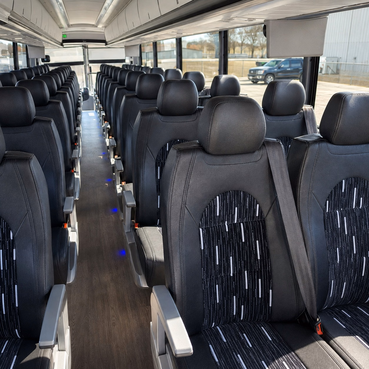 billings charter bus interior